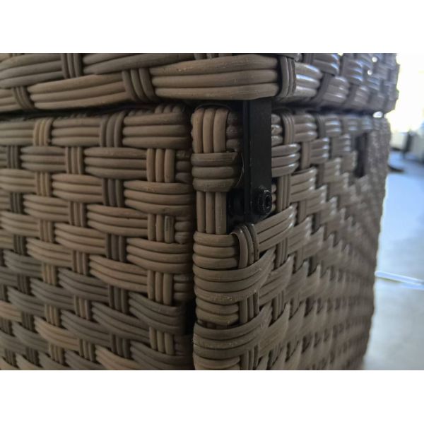 2026 New Large-Capacity Retro Brown Rattan Storage Factory Wholesale Double Seat Available