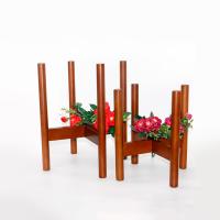 Natural Wooden Plant Stand with Walnut stained color Beech wooden  Planter 8