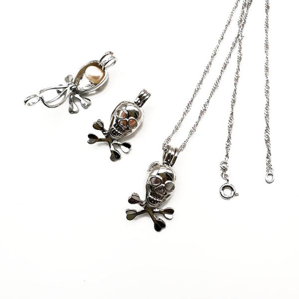 Wish Love Pearl Necklace Gift Set with Cage Pendant & Canned Freshwater Pearl DIY Fashion Jewelry