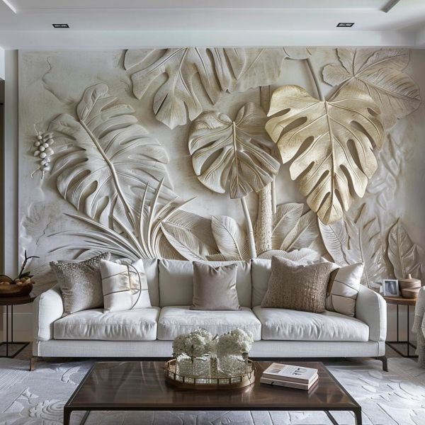 Handmade Stone Carvings Leaf relief decoration Technique 100% Hand Carved for Home Decorations Wall Art Flower relief