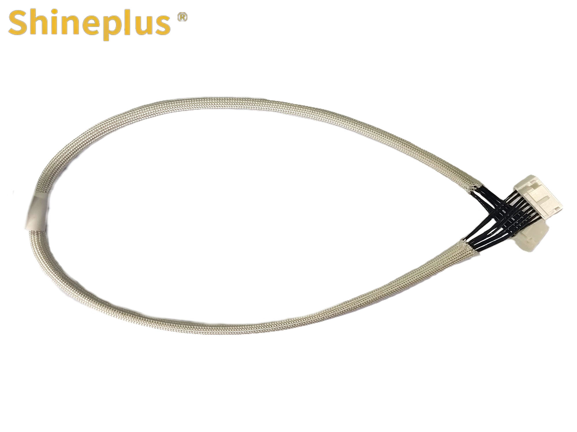 Wave Fiber Tube Insulation 9 Hole Connector Wiring Harness 500mm White Auto Wiring Harness