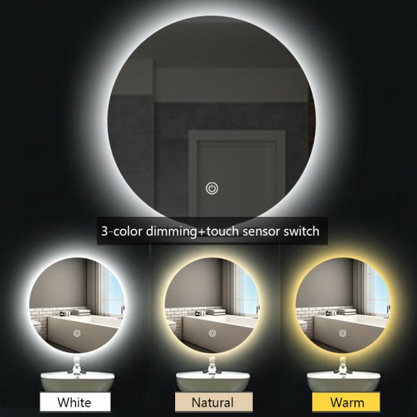 Copper Free Sensor Touch Mirror 5mm LED Backlit Bathroom Mirror Customized