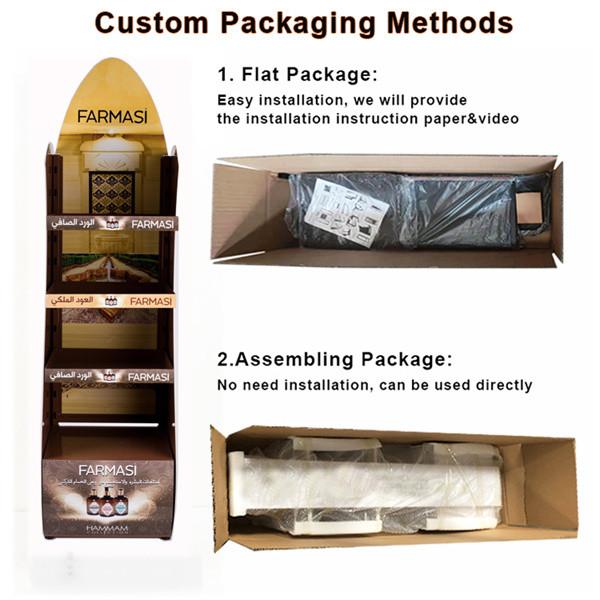 Strong Metal 4 Layers Custom Design Advertising Poster Product Display Stand with wheels