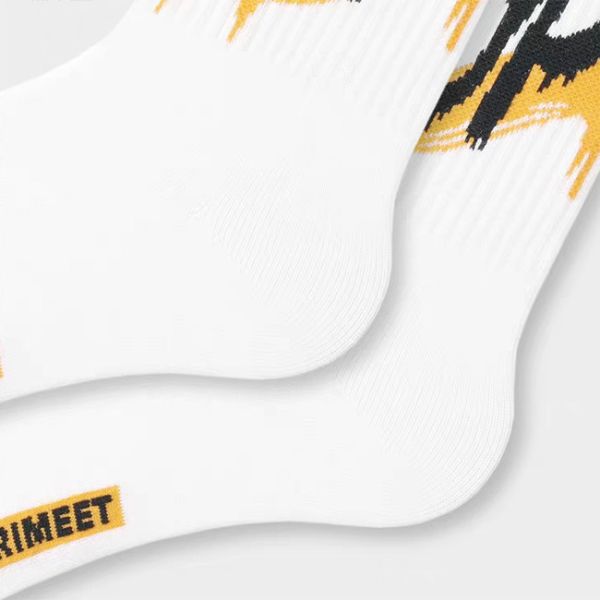 Anti Bacterial Ribbed Cotton Crew Socks Fashion Jacquard Youth Sports Socks