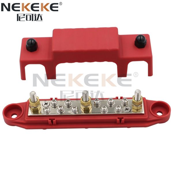 M6 Screw Stud Marine Bus Bar PA66 Boat Wiring Terminal Block 250A 48V DC