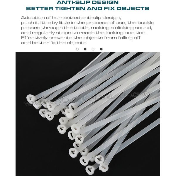 Brida de nylon con lengüeta inoxidable 400mm x 8mm, brida plástica ajustable de Ø9-108mm con diente metálico 550N (112 libras) para construcción naval