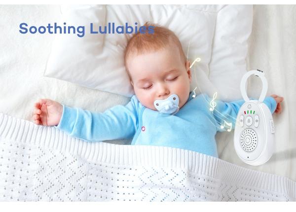 Portable White Audio Baby Monitor Sleep Aid Noise Machine RF 2.4GHz FHSS