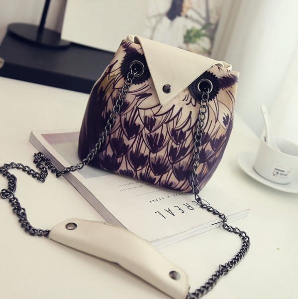 2016 summer new Korean women personalized printing chain shoulder bag cartoon owl tide