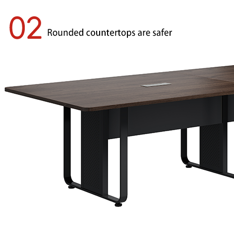 Modern Design Dark Wood Grain Conference Table With Cold-Rolled Steel Legs Office Furniture for Meeting & Negotiation Rooms Factory wholesale