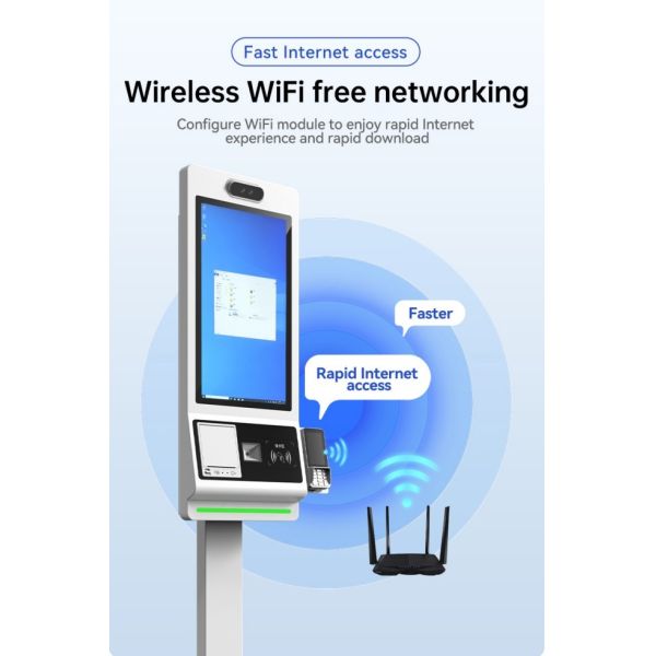 21.5 Inch Self-service Ordering Machine Touch Screen Restaurant Milk Tea Shop Self-service Code Scanning with NFC POS Terminal Payment