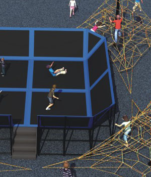 Kids Outdoor Climbing Frames  Big  Exercising Active Trampoline Park Equipment