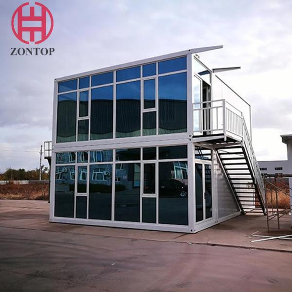 Zontop China Hurricane Proof Modern Modular  3 Bedrooms 2 Storey Prefab Container House