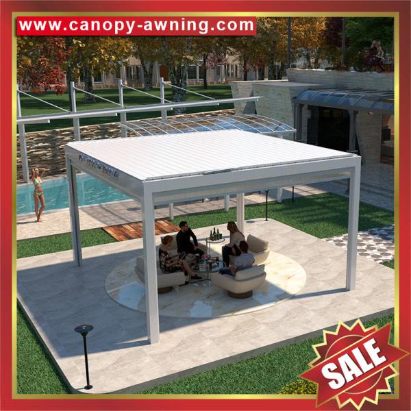 outdoor backyard Modern Aluminium Opening louvered shutter Roof Pergola gazebo shelter for sale