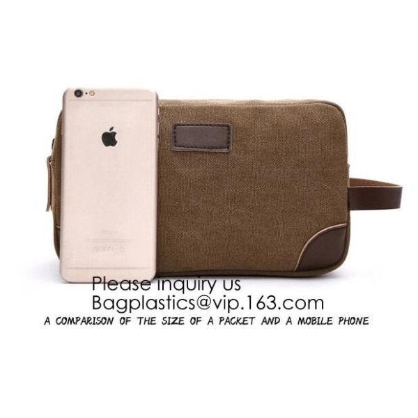 Natural Hemp Branded Cosmetic Bags,Custom Genuine Leather Travel Cosmetic Bag for Men,Bagease, Bagplastics, package