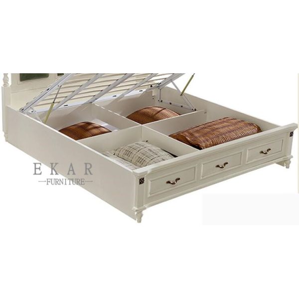 Room Furniture Bedroom Set Latest Wood Double Bed Design With Storage Box