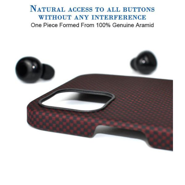 Равнина падения устойчивая сплести красный случай волокна Aramid iPhone 12