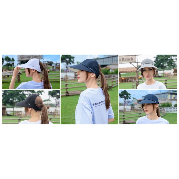 UPF 50+ Реверсивные женские большие визиры с надписью на солнце