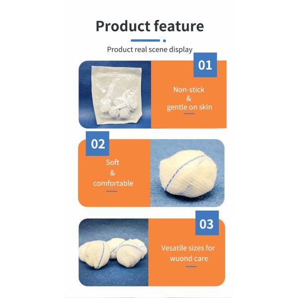 Gauze Swabs Gauze Balls Sterilization 40s 15X17 Diameter 4 cm