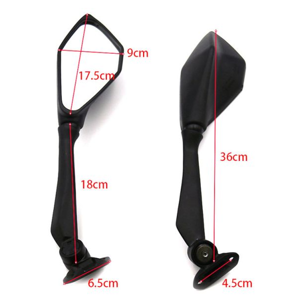 Aluminum Rod Plastic Shell Extension Pole Mirrors for Kawasaki Ninja 400 Make Sample
