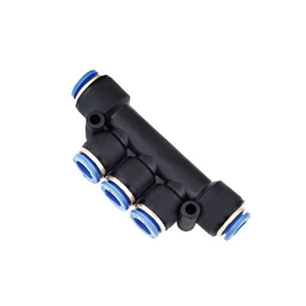 PK Five Way Type Equal Diameter Tee Plastic Material Air Tube Fitting