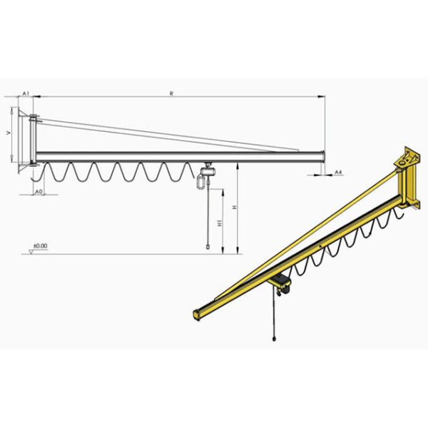 Electric Mobile Wall Mounted Jib Crane 3 Phase For Workshop