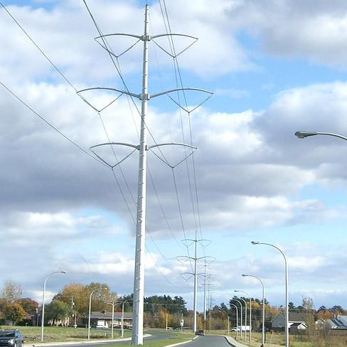 30m Galvanized Transmission Steel Tower Multiple Platforms Free Standing
