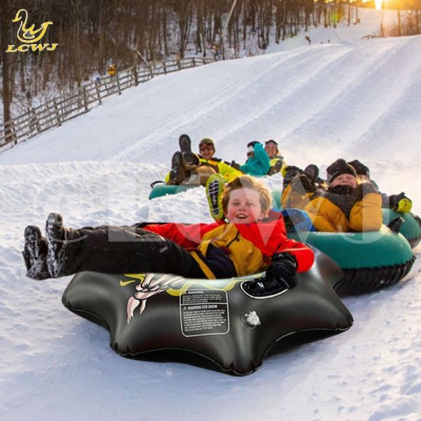 16p PVC Thickened Inflatable Snow Tube Sled With Sturdy Handles And Customized Color