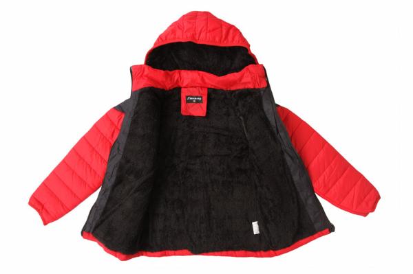 100% Nylon Shell Mens Padded Winter Coats lightweight Black And Red
