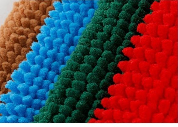 Soft Chenille Bathroom Anti Slip Floor Mat , Hotel Bathroom Floor Mats