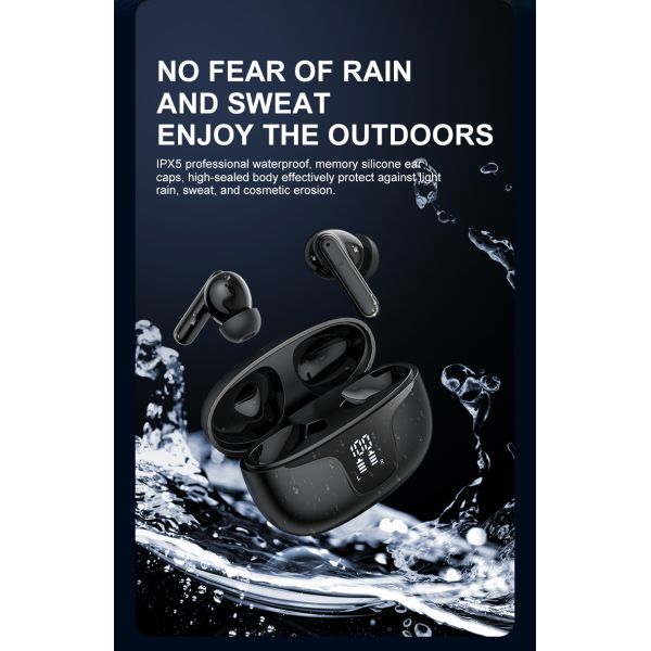 Noise Isolation Wireless Earbuds with ABS Silicone Material 3-4 Hours Music Time and Waterproof Design