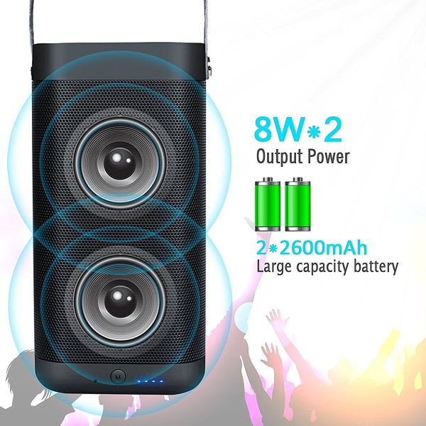 Wireless Portable Outdoor Bluetooth Speakers IPX6 Waterproof Dual 16W Drivers
