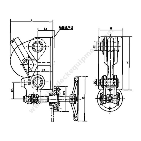 Screw Type Anchor Chain Releaser | Watertight Cable Clench for Ship Deck and Bulkhead Installation (CB 289-81)