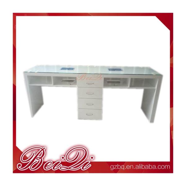 Modern manicure table vacuum and nail salon furniture cheap nail table white color