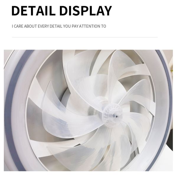 Modern and Simple Home Intelligent Remote Control Restaurant LED Round Acrylic ceiling Fan Light(WH-CLL-59)