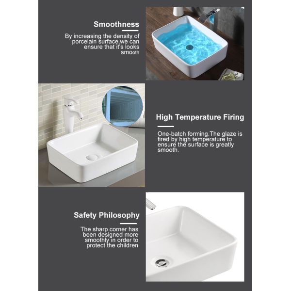 Украшенная прямоугольная раковина сосуда и таз Washbasins европейский керамический
