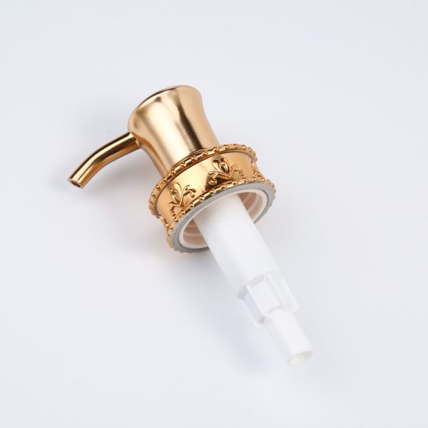 Manufacture 33 410 Plastic Bottle Lotion Pump Soap Dispenser UV Coating Aluminum Matt Gold Collar