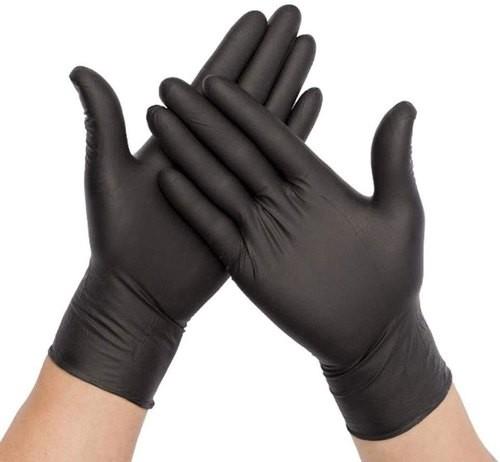 100pcs luvas grandes 240mm de mil. 7 mil. 8 Mil Hand Glove Black Nitrile da caixa 6