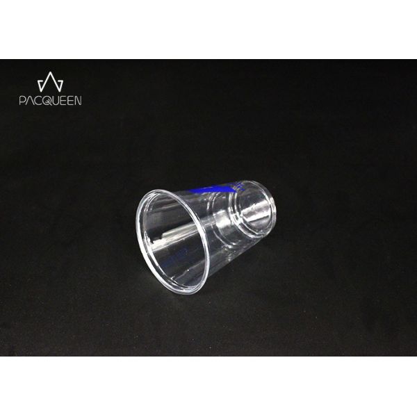 Juice Clear Plastic Drinking Cups Food Safe Ink Printed Heavy Weight