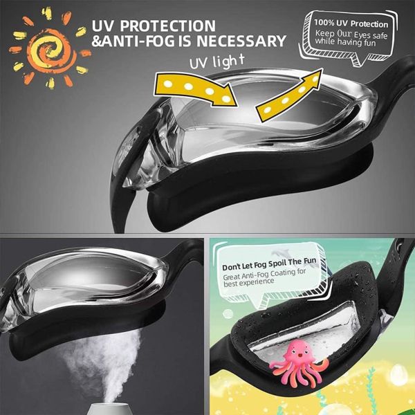 Durable Adjustable Strap Electroplated Swimming Goggles For Sports Safety