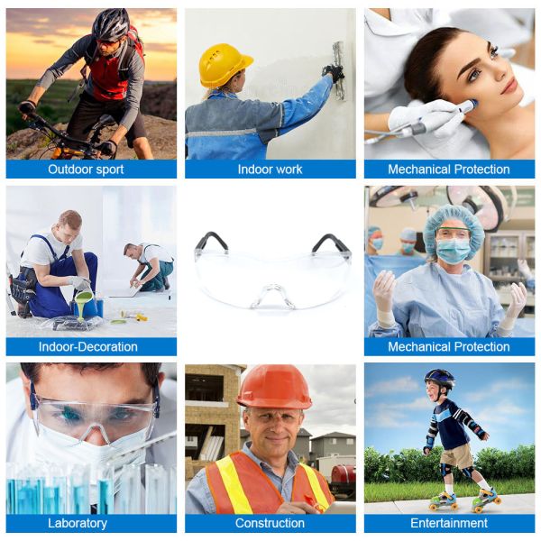 Ansi Z87.1 CE EN166 Anti Fog Scratch Splash Dustproof Eye Protection Unisex Eyewear Safety Goggles Glasses Spectacles
