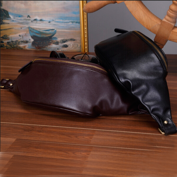 Men's Sport PU Waist Bag PU Leather Belt Bag