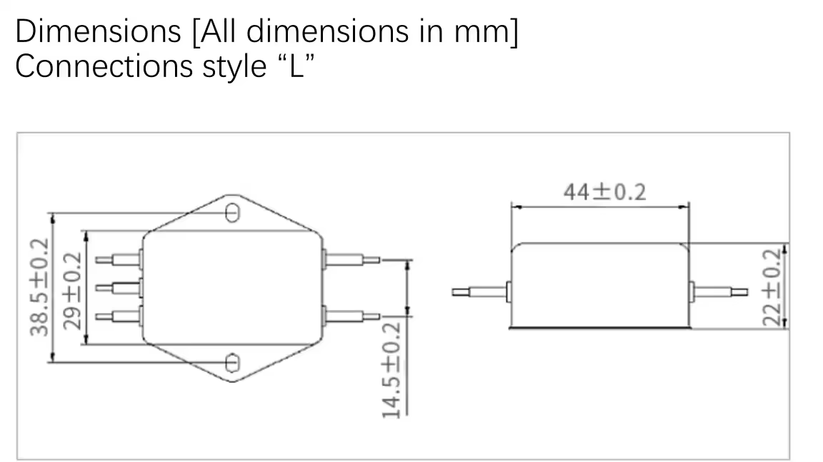 EMI-фильтр 115V/250V однофазный низкопроходный антиинтерферент CW1B-6A/1A/10A-L ((040)