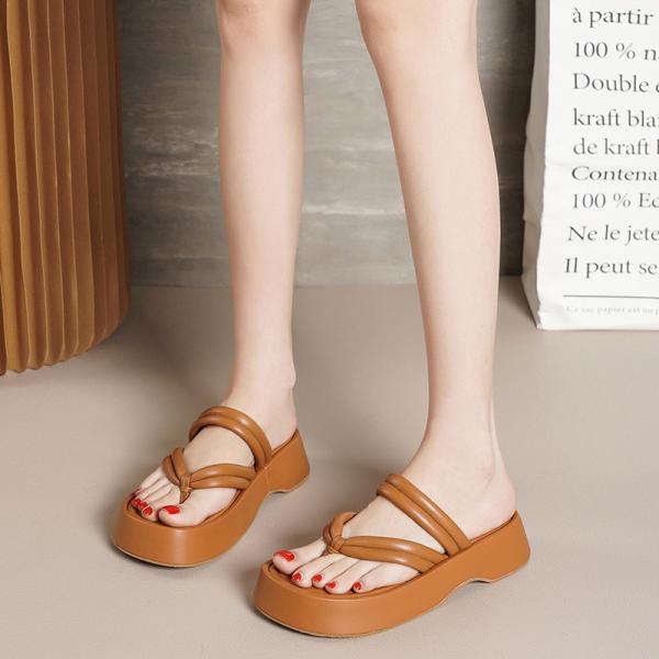 Thick Shoes Sole Fashion Slippers Summer Lightweight Shoes Light -Colored Shoes Are Suitable For Women And Girls