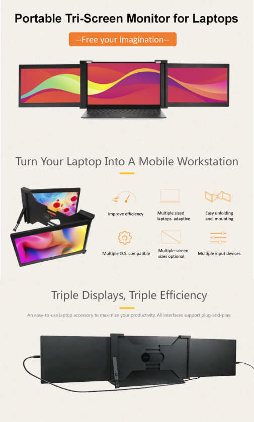 Шатон OEM тонкий монитор Tri ноутбука 11,6 IPS LCD дюйма портативный