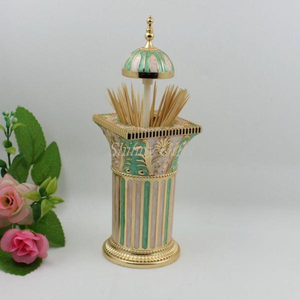 Shinny Gifts Chinese Handmade Toothpick Holder Egg Shape Automatic Toothpick Holder