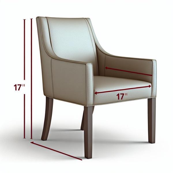 Modern Wooden Dining Armchairs with 17 Inch Seat Depth
