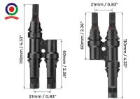 Ce Certificate Electric 2 To 1 Solar Branch T Connector For Solar Panels