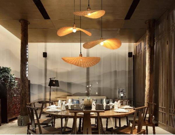 Chinese Hand Knitted Bamboo Pendant Lights Weaving Hanging Lamp Garden Restauran bamboo chandelier(WH-WP-26)