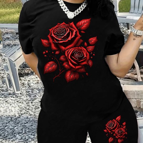 Outdoor Events Women Two Piece Outfits Round Neck Beach Trips Summer Co Ord