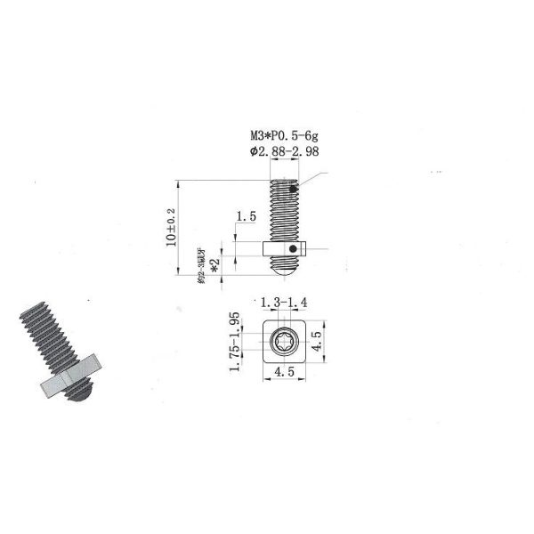 SUS304 Stainless Steel M3 10mm Screw Flat Head For Miniature Circuit Breaker